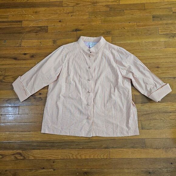 Gretchen Scott Pink Stripe Forget Me Knot Top XL - Picture 1 of 12